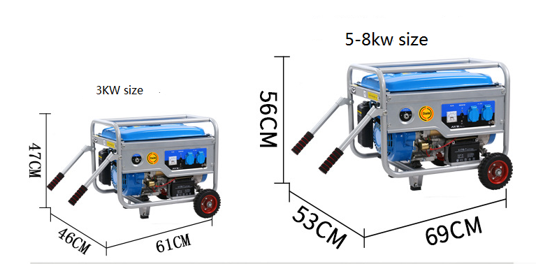 Générateur de gaz muet à fréquence variable à usage domestique de petite taille adapté aux besoins du client pour 3/5/8/10kw 