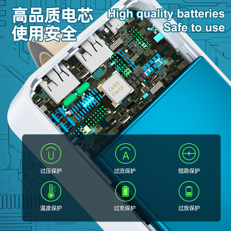 Les produits chauds ont mené le chargeur mobile d'affichage numérique 4 Usb ont produit les banques de puissance de batterie de polymère de lithium de 30000 mAh